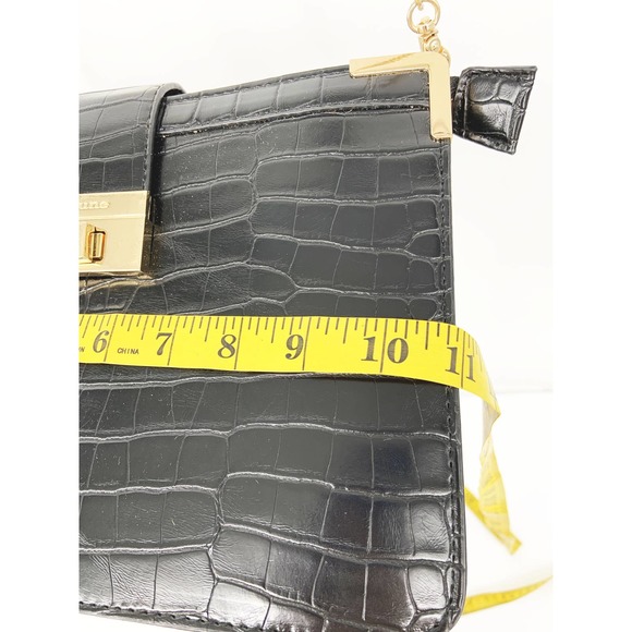 Dune London Black Sling Bag Croc Crocodile Embossed Print - Picture 12 of 12